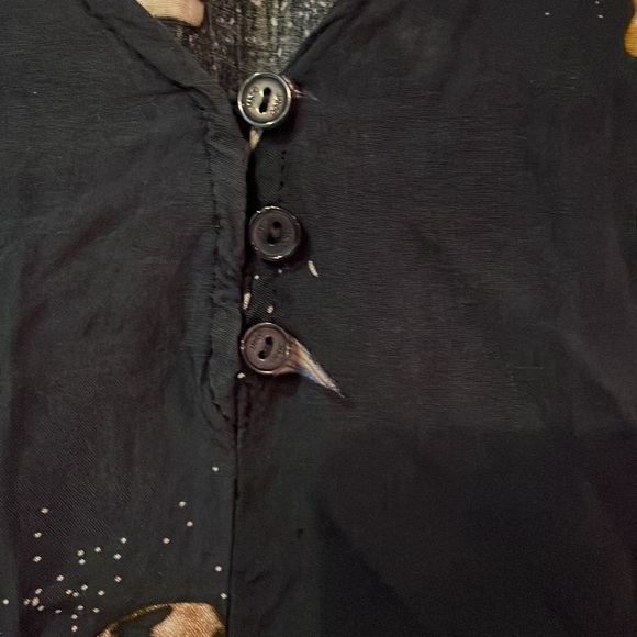 Jaase Floral Bell Sleeve Boho Hi-Lo Top Large - Picture 5 of 11